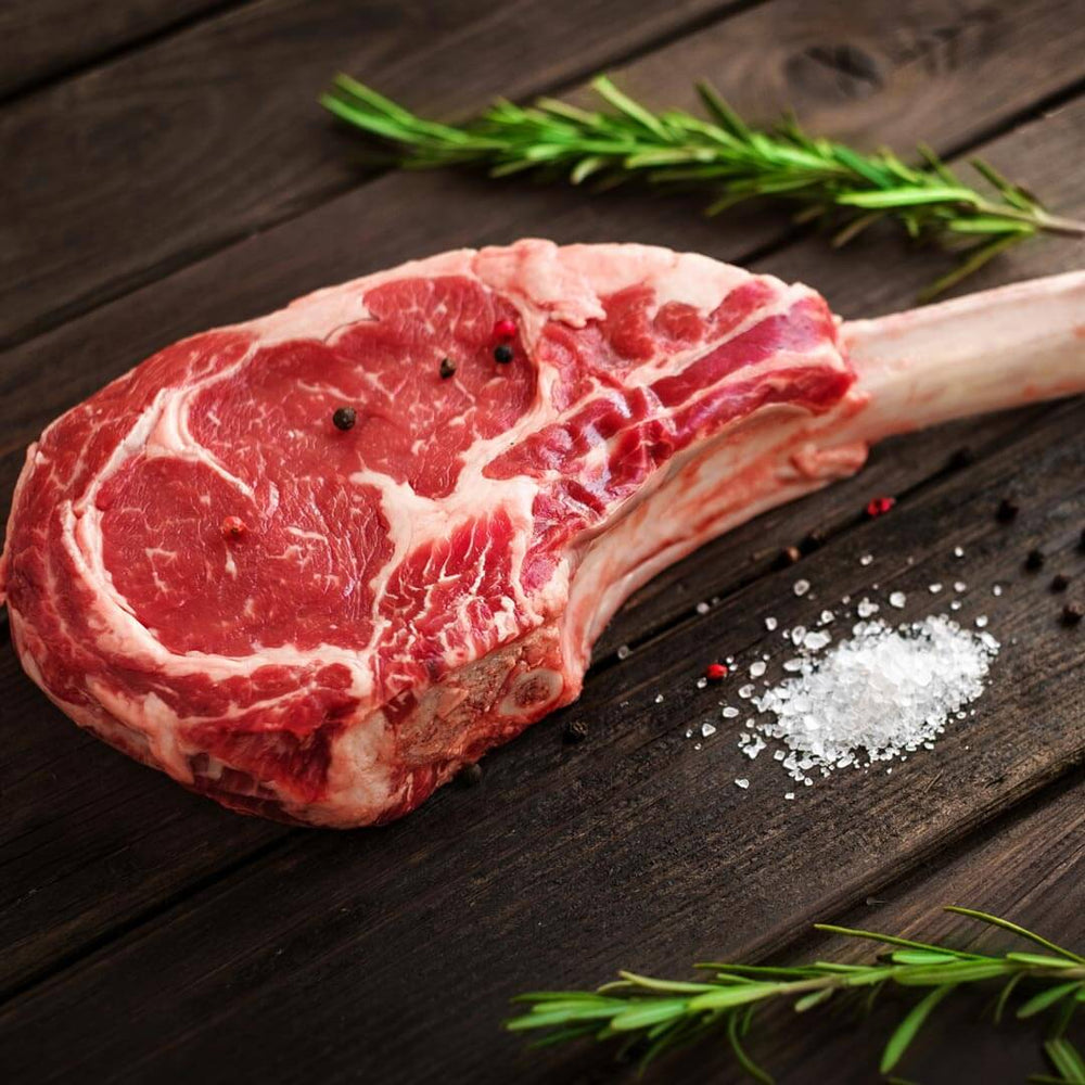 Hand Cut Black Angus Tomahawk Ribeye | Six Brothers Beef