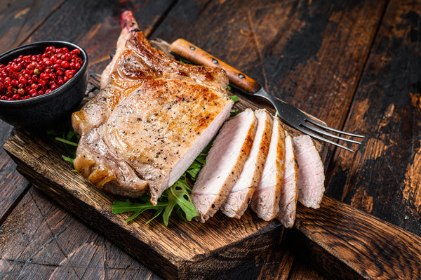 Berkshire Tomahawk Pork Chop (14 oz) – Six Brothers Beef Company